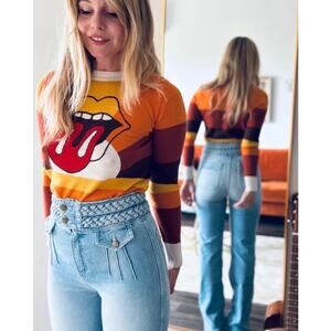 Stoned Immaculate Free People Foxy 70s Bell Bottom Jeans Flares 26 Retro